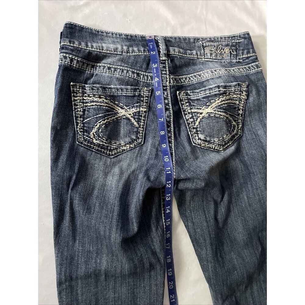 Silver Jeans Co. Womens Suki Capri Bootcut Jeans Size W29 Distressed Denim